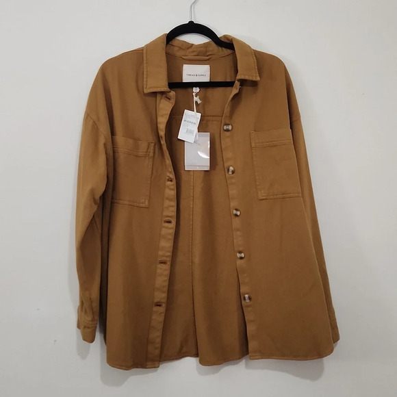 Thread & Supply Jackets & Blazers - Thread & Supply Rust Shacket Jacket Marigold S Small
